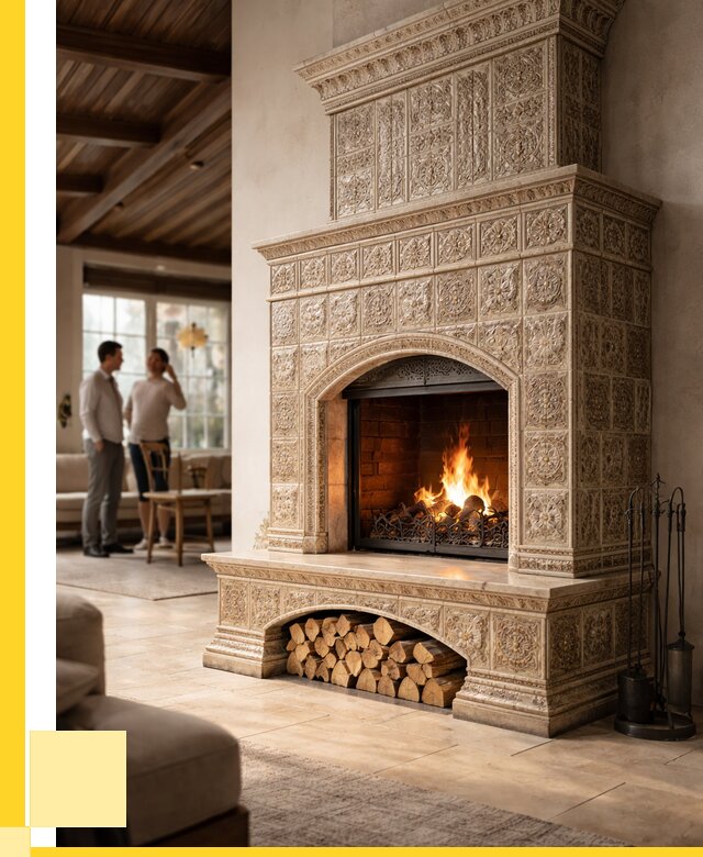 Купить изразцовый камин в Кыштыме от 259650 р. | ЭриданКшт