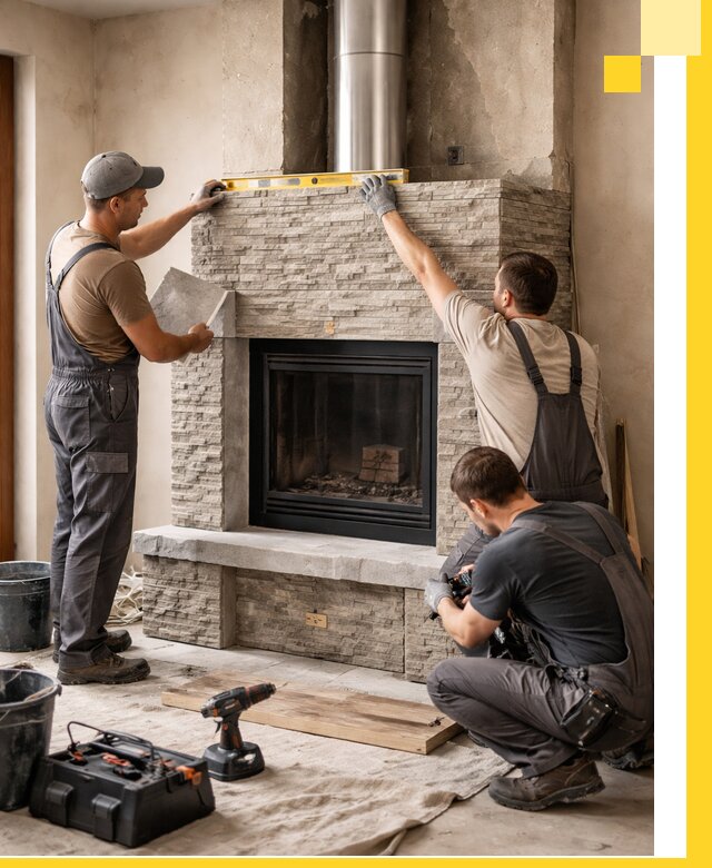 Профессиональный монтаж каминов под ключ в Кыштыме для дома