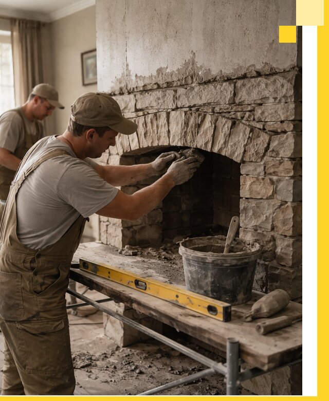 Изготовление каминов под ключ в Кыштыме, монтаж и отделка