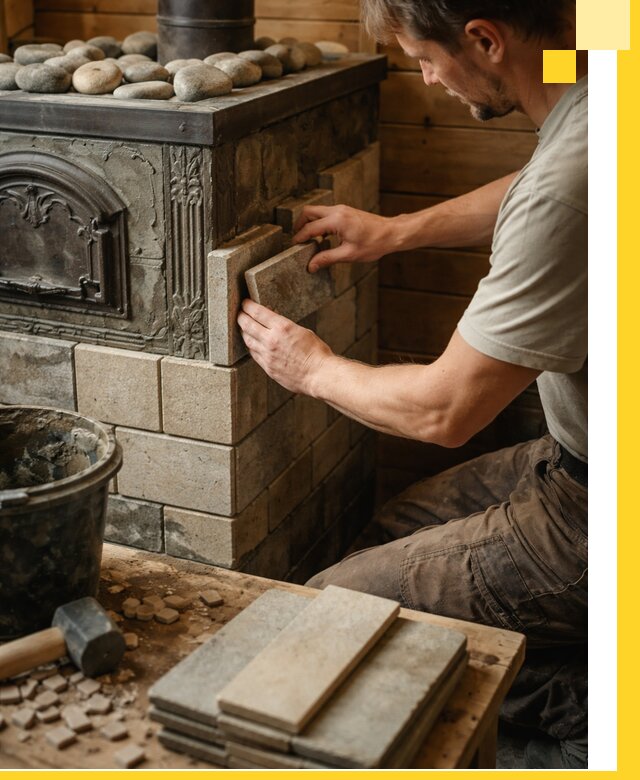 Облицовка банных печей в Кыштыме профессиональная отделка