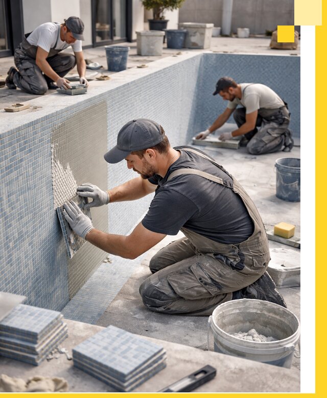 Облицовка бассейнов в Кыштыме плитка мозаика гидроизоляция