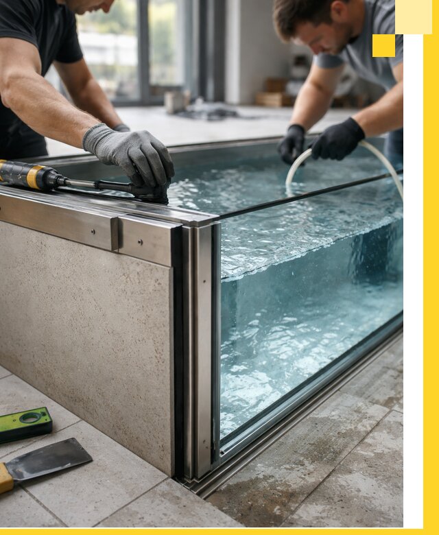 Проектирование и монтаж стеклянных бассейнов в Кыштыме