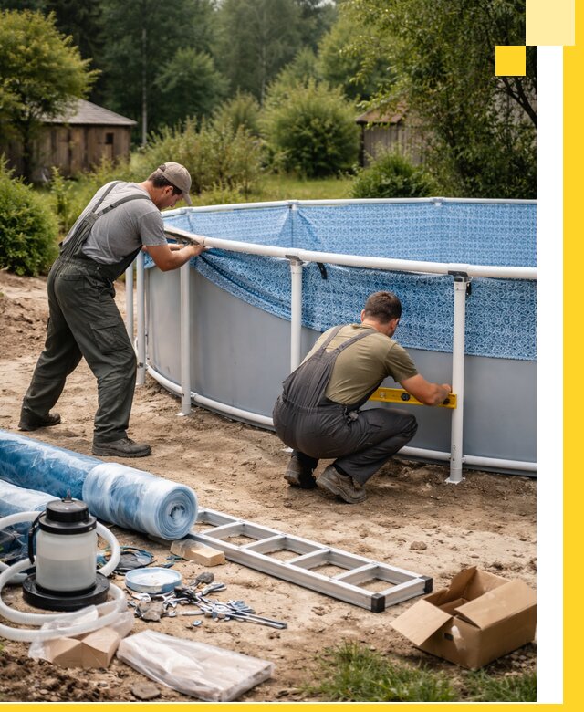 Установка и монтаж каркасных бассейнов в Кыштыме под ключ