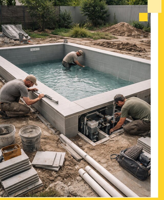 Строительство и монтаж бассейнов для дачи под ключ в Кыштыме