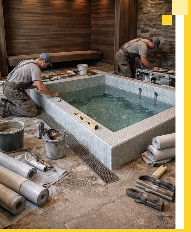 Установка и строительство бассейнов для сауны в Кыштыме