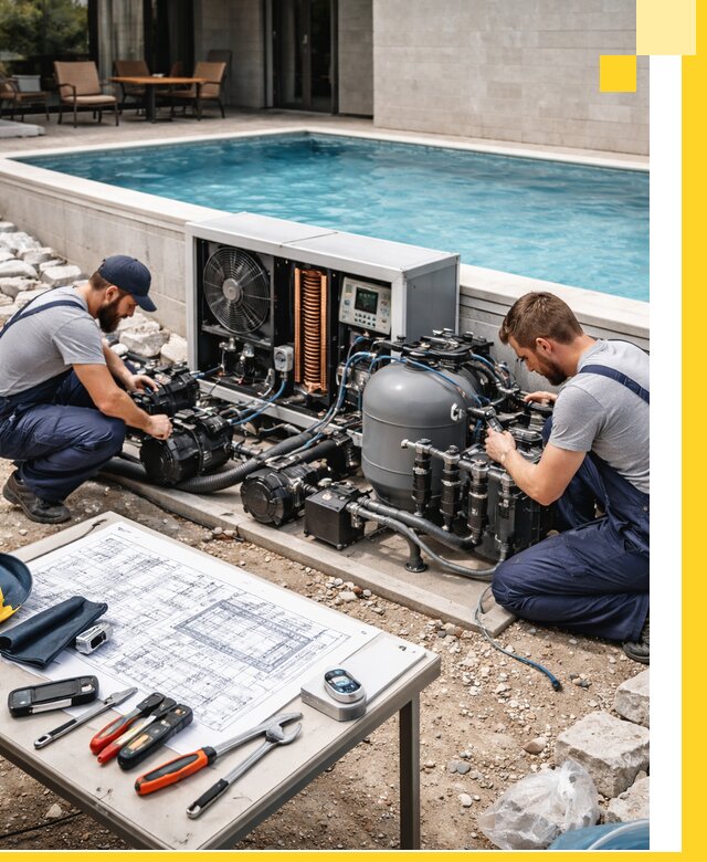 Проектирование и монтаж бассейнов с подогревом в Кыштыме