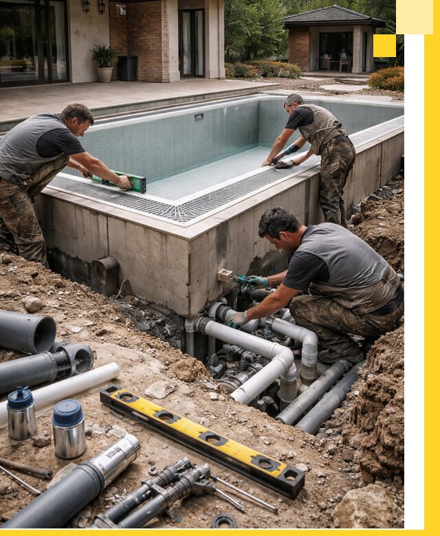 Строительство переливных бассейнов в Кыштыме под ключ