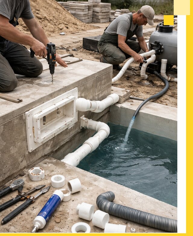 Строительство скиммерных бассейнов под ключ в Кыштыме