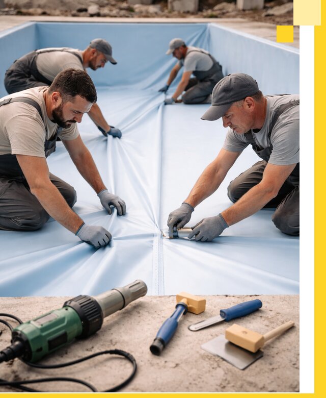 ПВХ пленка для бассейнов с монтажом и гарантией в Кыштыме