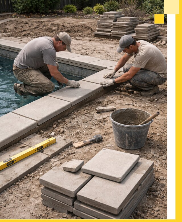 Установка и изготовление копингового камня для бассейнов в Кыштыме
