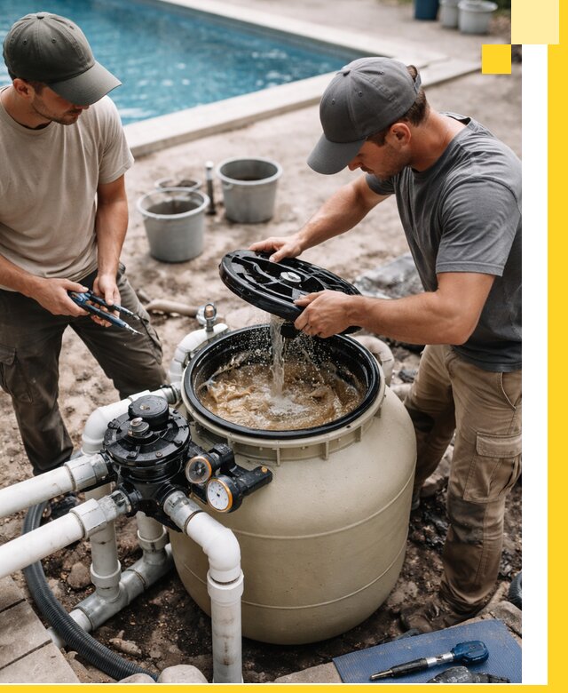 Установка и обслуживание песочных фильтров для бассейнов в Кыштыме