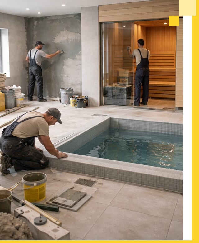 Проектирование и строительство сауны с бассейном в Кыштыме