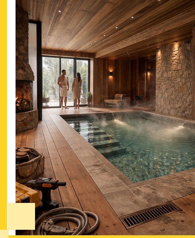 Проекты бань с бассейном под ключ в Кыштыме от 77895 р., ЭриданКшт