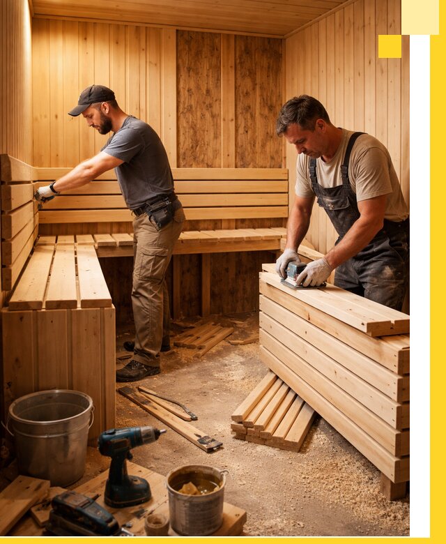 Профессиональный комплексный ремонт саун под ключ в Кыштыме