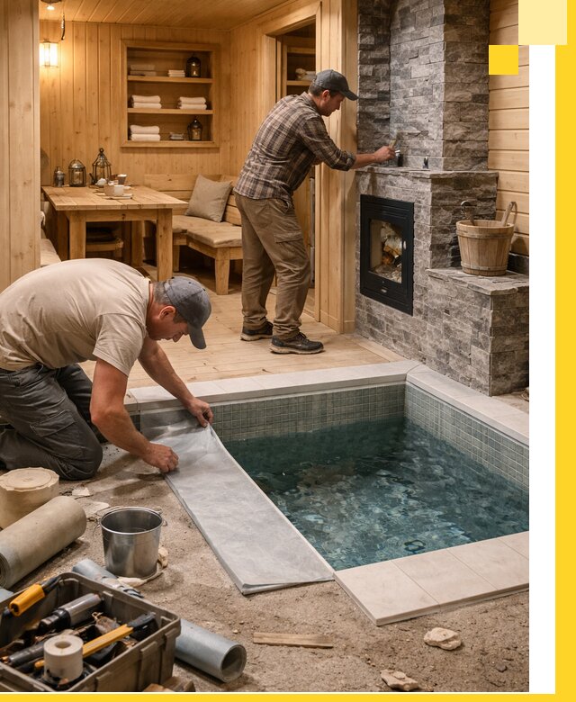 Строительство бань с комнатой отдыха под ключ в Кыштыме