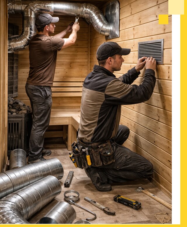 Проектирование и монтаж вентиляции бани в Кыштыме под ключ