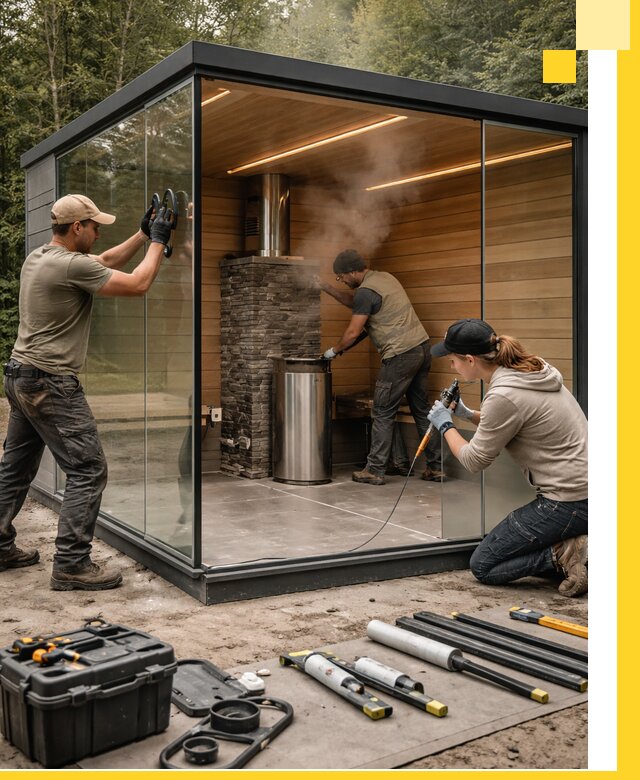 Проектирование и строительство стеклянных бань в Кыштыме