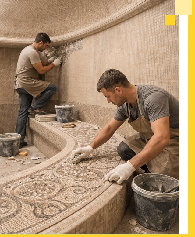 Плитка для хамама в Кыштыме, укладка, подбор и поставка